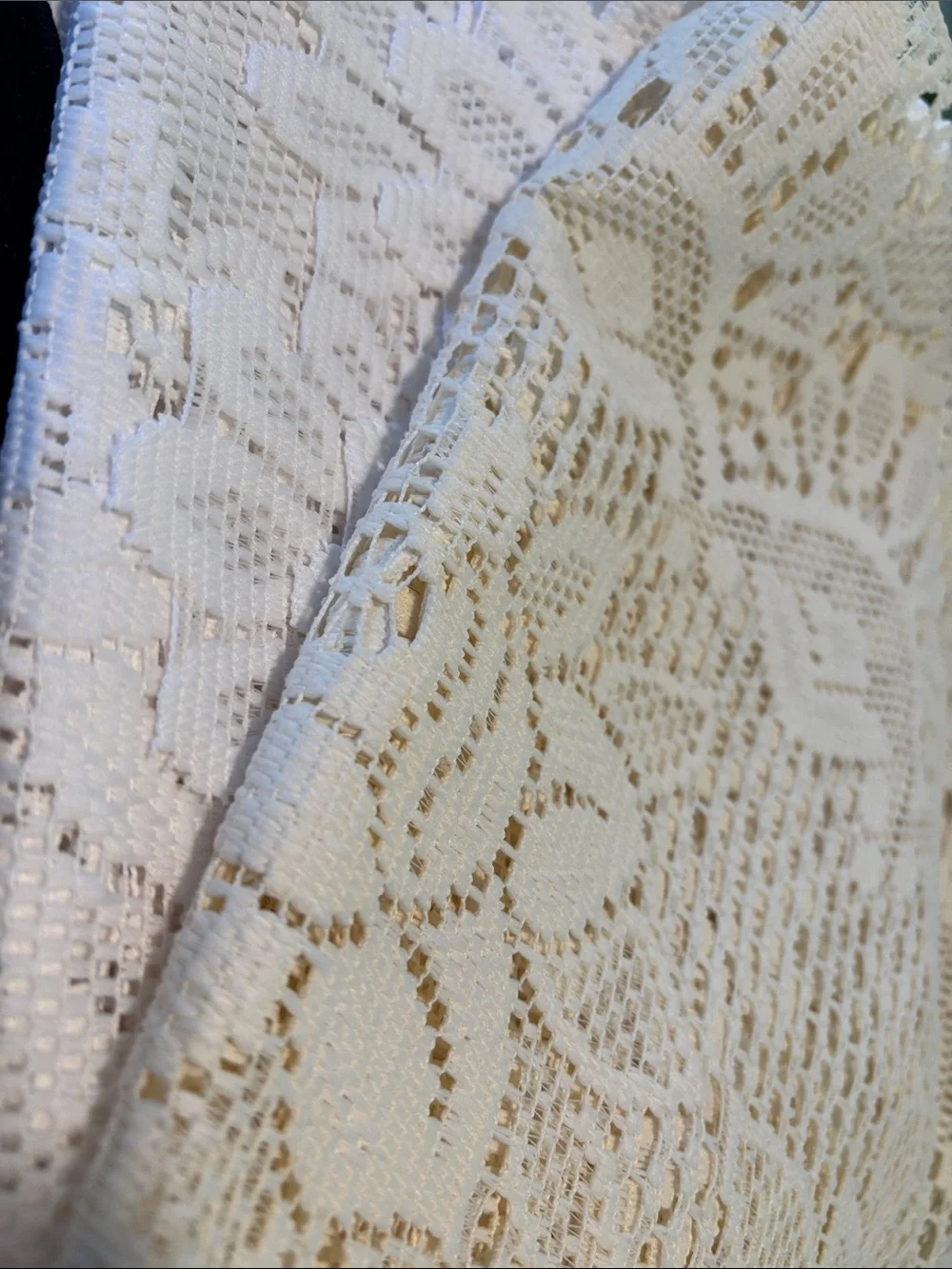 NWT - Vintage JCPenny Cream Liechtenstein Lace Floral Table Cover